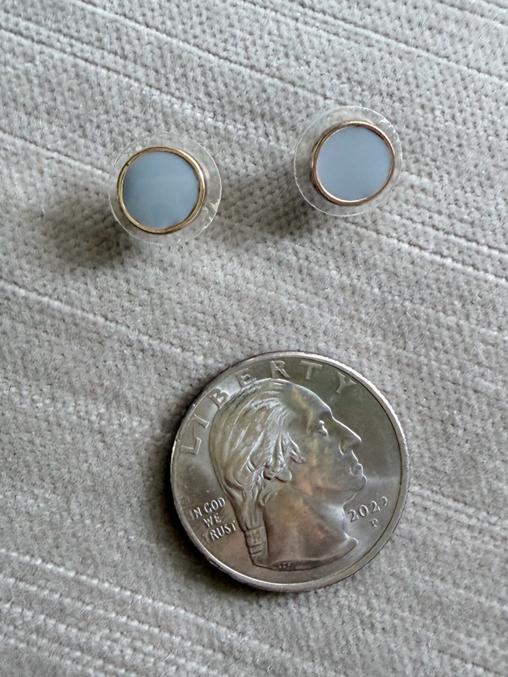 Classic Light Blue Round Stud Earrings